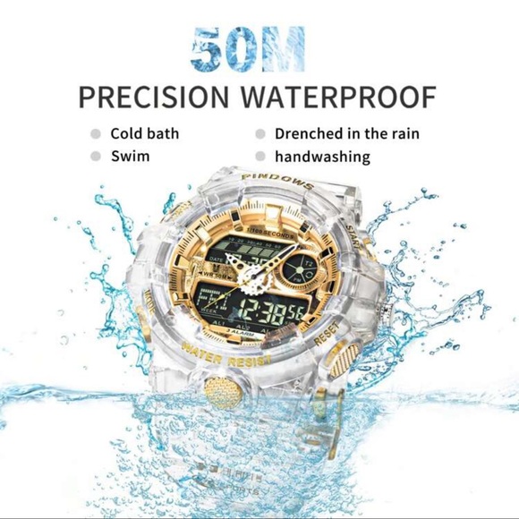 Fashion Jewelry Mens Translucent Water Resistant Watch 3 Alarms. Cool & … - Picture 3 of 6